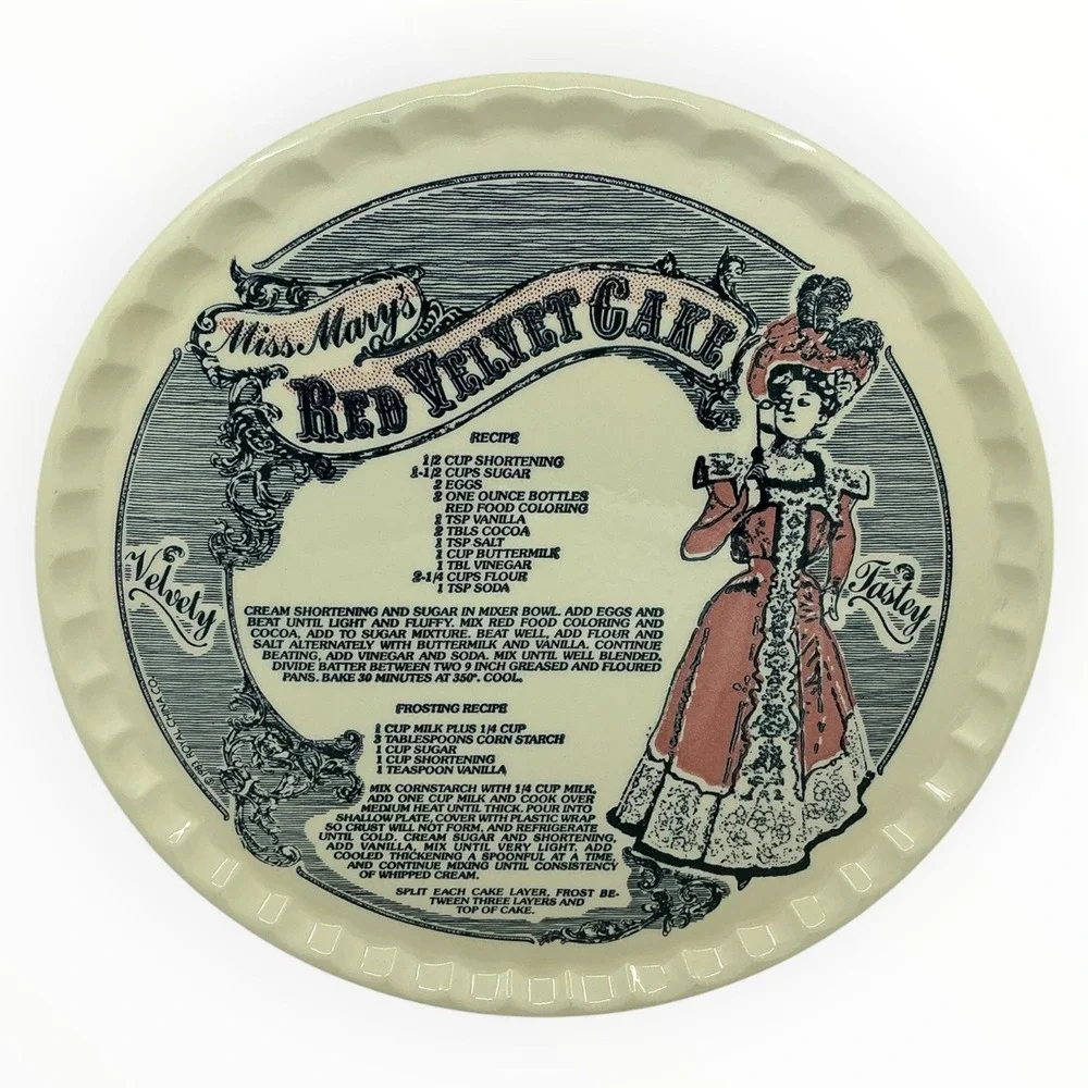 Miss Marys Red Velvet Cake Plate 1983 Royal China 11.5
